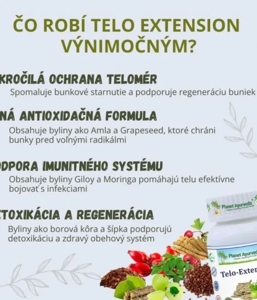 Telo-Extension - Zdravie telomér, Dlhovekosť - 500 mg, 60 kapsúl – Obrázok 2