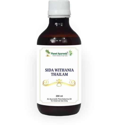 Sida Withania Thailam - Uzemňujúci olej pre nervy a svaly - 200 ml – Obrázok 1